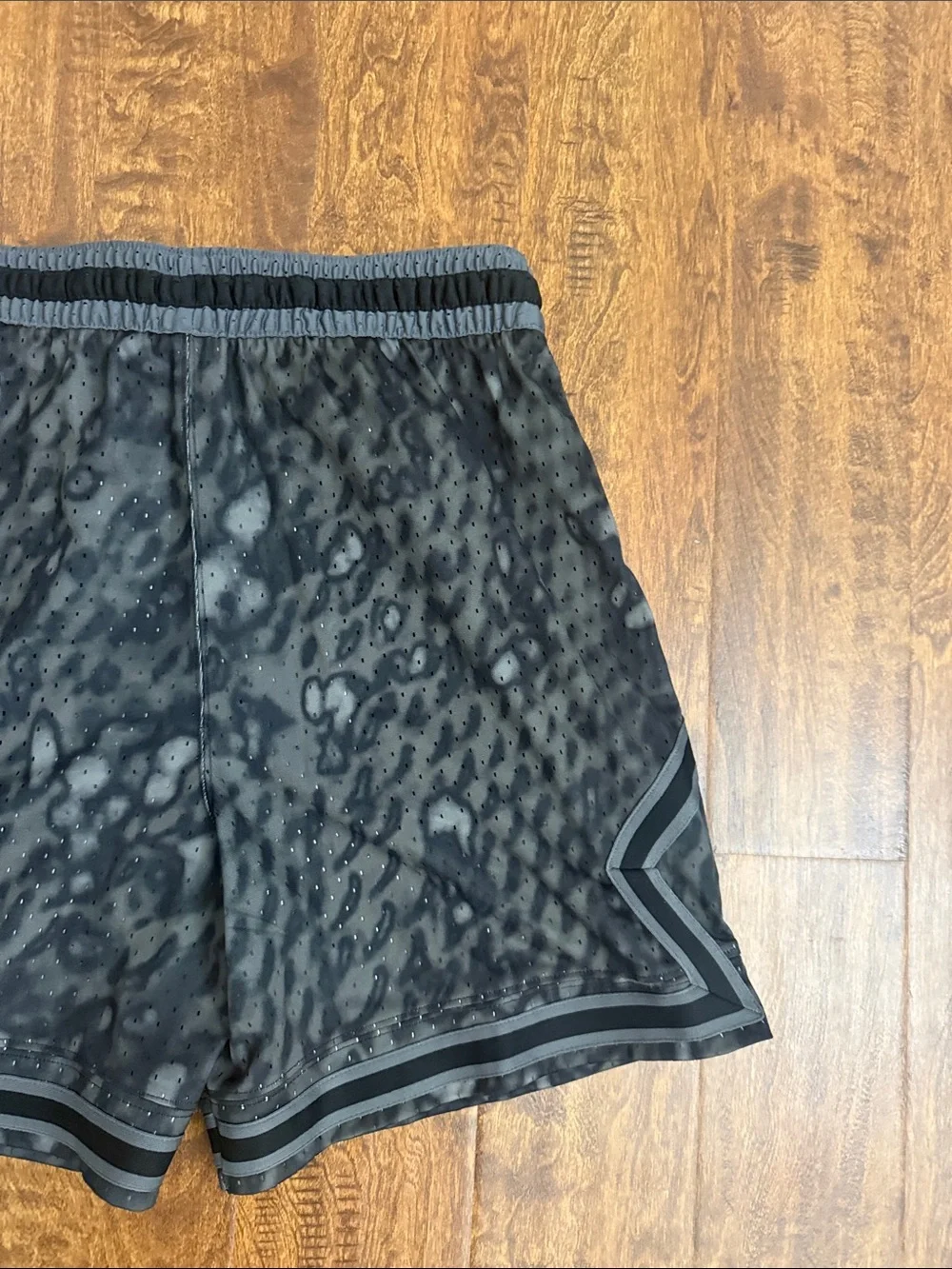 Jordan Men's Black and Gray Athletic Mesh Shorts